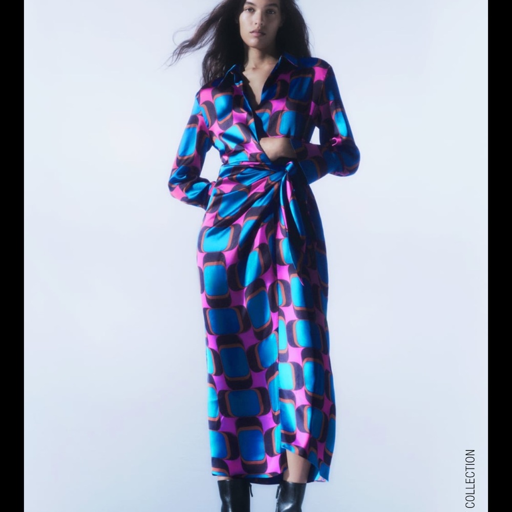 Geometric Print Maxi Dress